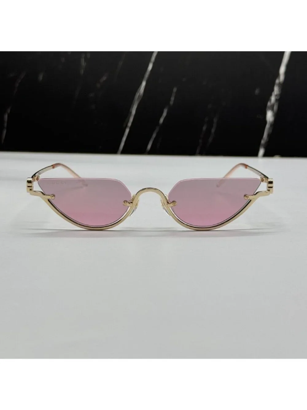 New Gucci GG1603S 003 Cat Eye Pink Gold Women Sunglasses